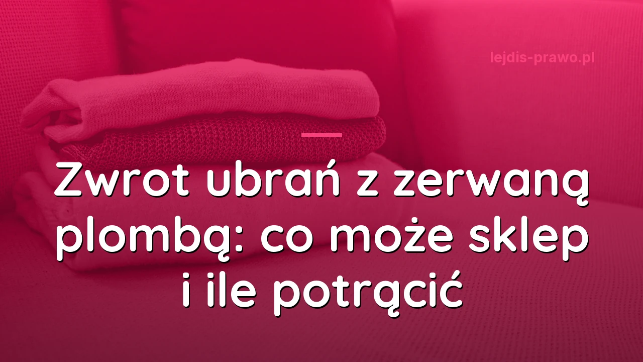 Zwrot ubrań z zerwaną plombą: co może sklep i ile potrącić